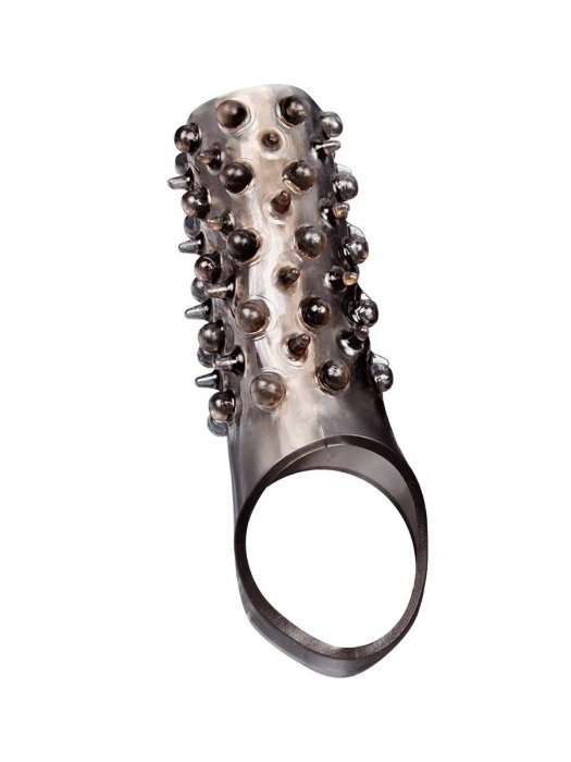 Дымчатая насадка на пенис с шипами и выпуклостями - 12,5 см. - Sex Expert - в Уссурийске купить с доставкой