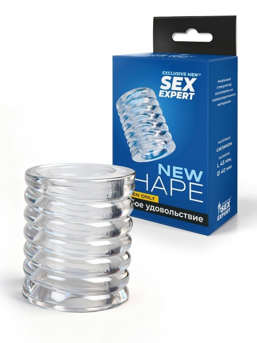 Прозрачная сквозная насадка на пенис с ребрышками - Sex Expert - в Уссурийске купить с доставкой