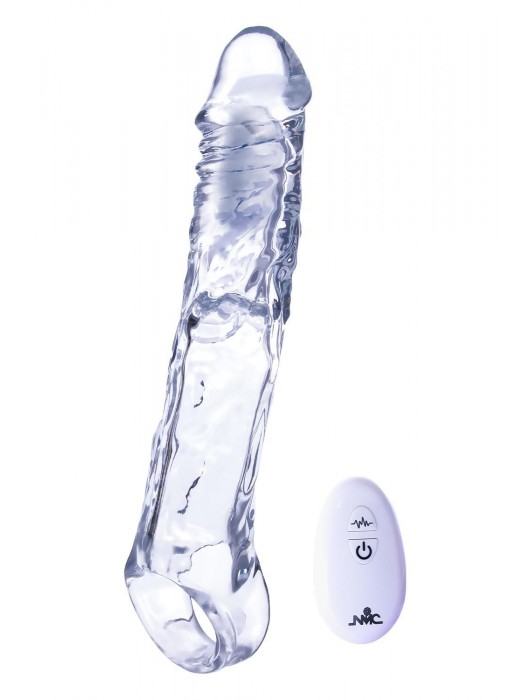 Прозрачная насадка-удлинитель Length Enhancer With Bullet с подхватом - 22,3 см. - NMC - в Уссурийске купить с доставкой