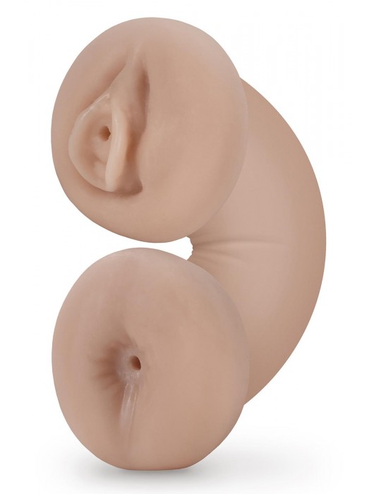 Телесный люминесцентный двусторонний мастурбатор Tasha - Blush Novelties - в Уссурийске купить с доставкой