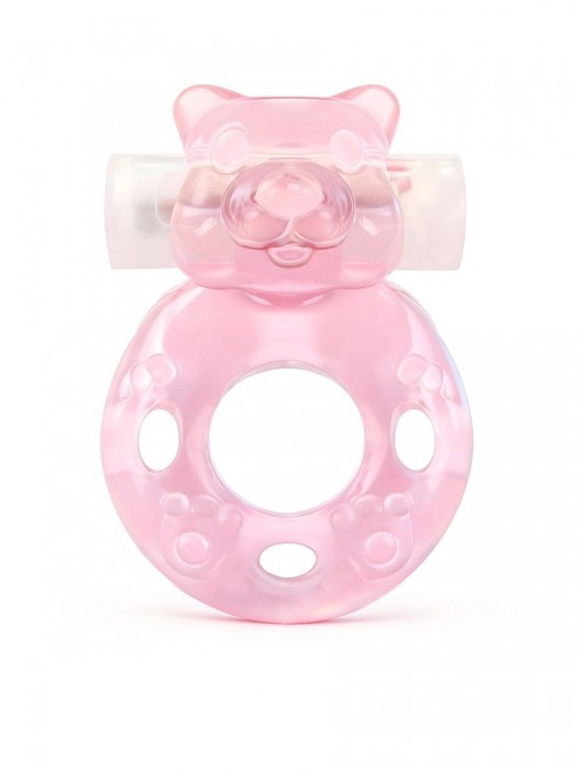 Розовое эрекционное виброкольцо в форме мишки - 1137 - в Уссурийске купить с доставкой