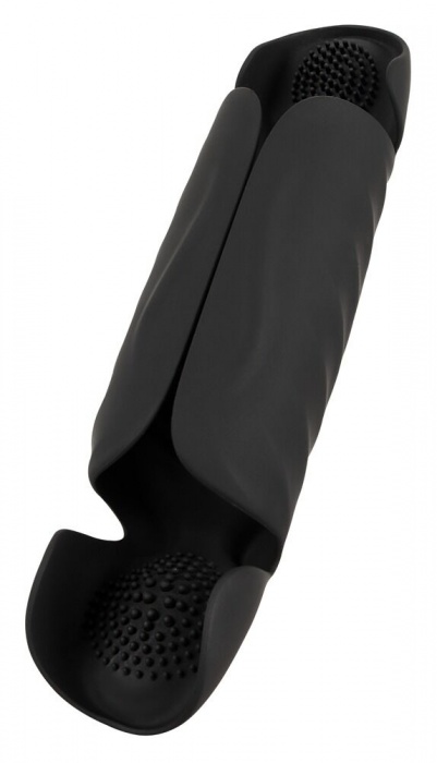 Черный вибромастурбатор с трехточечной стимуляцией Penis Trainer with 3 Point Stimulation - Orion - в Уссурийске купить с доставкой