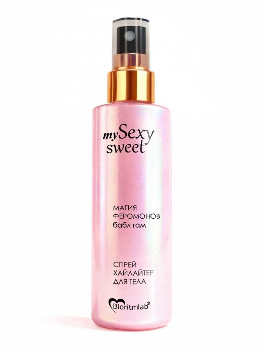 Спрей хайлайтер для тела Sexy Sweet с ароматом бабл-гам, шиммером и феромонами - 200 мл. -  - Магазин феромонов в Уссурийске