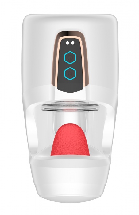 Белый мастурбатор с язычком и возвратно-поступательными движениями - Secwell - в Уссурийске купить с доставкой