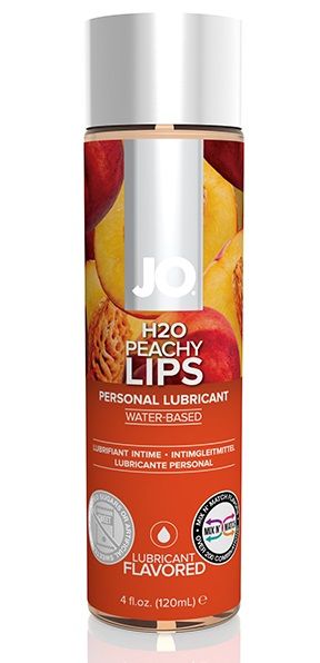 Лубрикант на водной основе с ароматом персика JO Flavored Peachy Lips - 120 мл. - System JO - купить с доставкой в Уссурийске