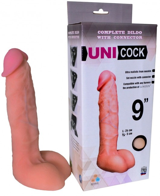 Фаллическая насадка Харнесс UNICOCK 9  - 24 см. - LOVETOY (А-Полимер) - купить с доставкой в Уссурийске