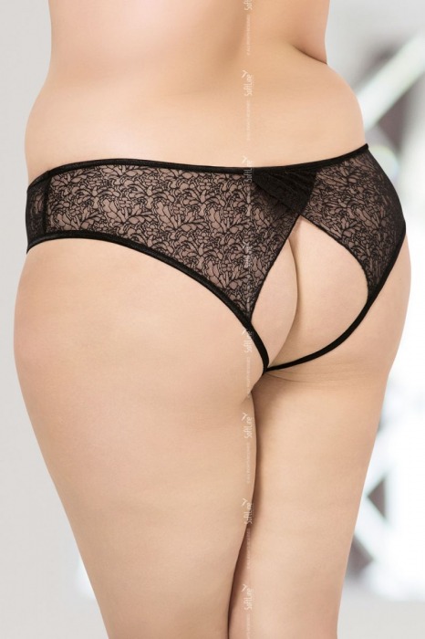 Кружевные трусики с интимным доступом, обрамлённым стразами - SoftLine купить с доставкой