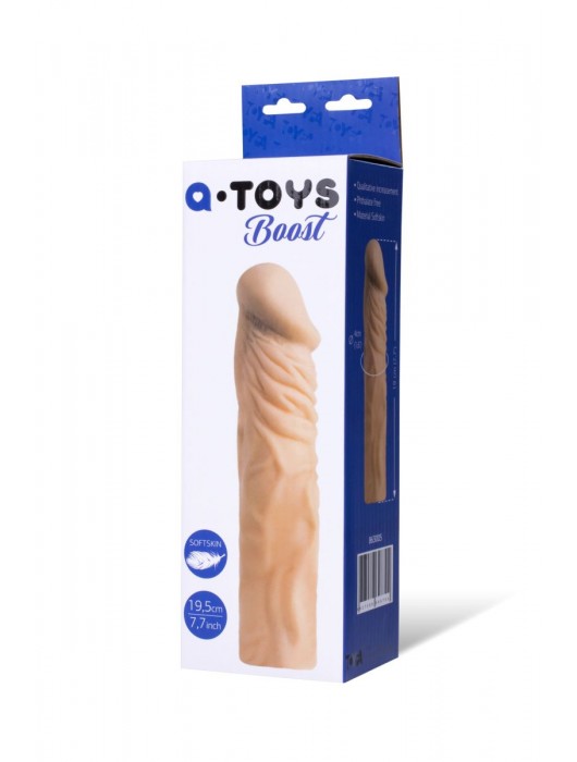 Насадка с ярко выраженной головкой и рельефным стволом - 19 см. - A-toys - в Уссурийске купить с доставкой