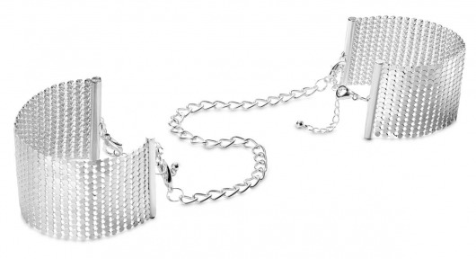 Серебристые наручники-браслеты Desir Metallique Handcuffs - Bijoux Indiscrets - купить с доставкой в Уссурийске
