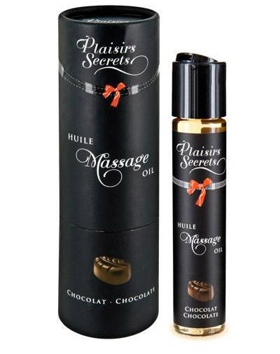 Массажное масло с ароматом шоколада Huile de Massage Gourmande Chocolat - 59 мл. - Plaisir Secret - купить с доставкой в Уссурийске