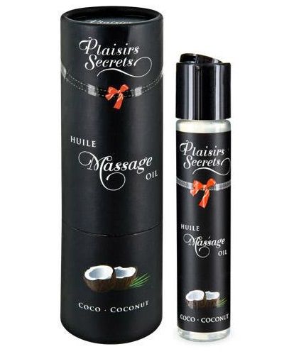 Массажное масло с ароматом кокоса Huile de Massage Gourmande Coco - 59 мл. - Plaisir Secret - купить с доставкой в Уссурийске