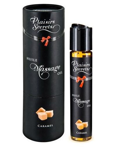 Массажное масло с ароматом карамели Huile de Massage Gourmande Caramel - 59 мл. - Plaisir Secret - купить с доставкой в Уссурийске