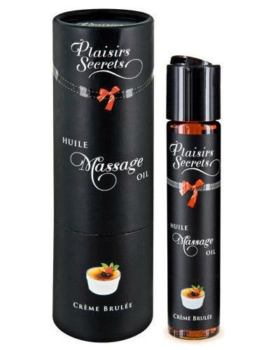 Массажное масло с ароматом крем брюле Huile de Massage Gourmande Creme Brulée - 59 мл. - Plaisir Secret - купить с доставкой в Уссурийске