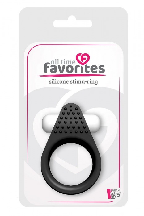 Чёрное эрекционное кольцо LIT-UP SILICONE STIMU RING 1 BLACK - Dream Toys - в Уссурийске купить с доставкой