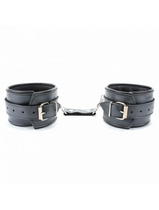 Наручники из гладкой кожи - БДСМ Арсенал - купить с доставкой в Уссурийске