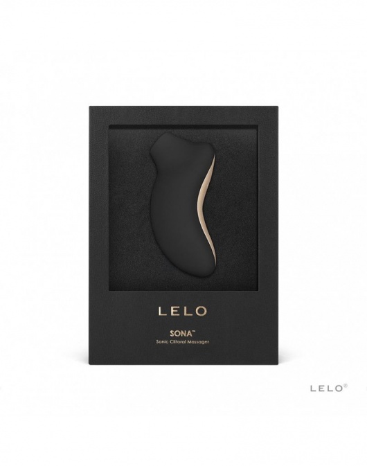 Чёрный клиторальный звуковой массажер Sona - Lelo