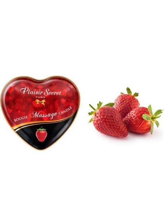 Массажная свеча с ароматом клубники Bougie Massage Candle - 35 мл. - Plaisir Secret - купить с доставкой в Уссурийске