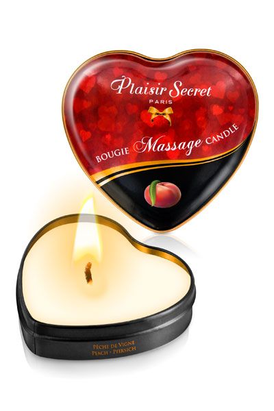 Массажная свеча с ароматом персика Bougie Massage Candle - 35 мл. - Plaisir Secret - купить с доставкой в Уссурийске