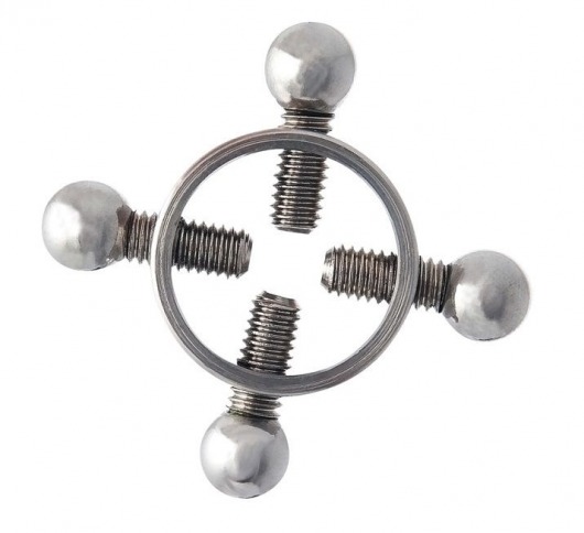 Серебристые зажимы для сосков на винтах - ToyFa - купить с доставкой в Уссурийске