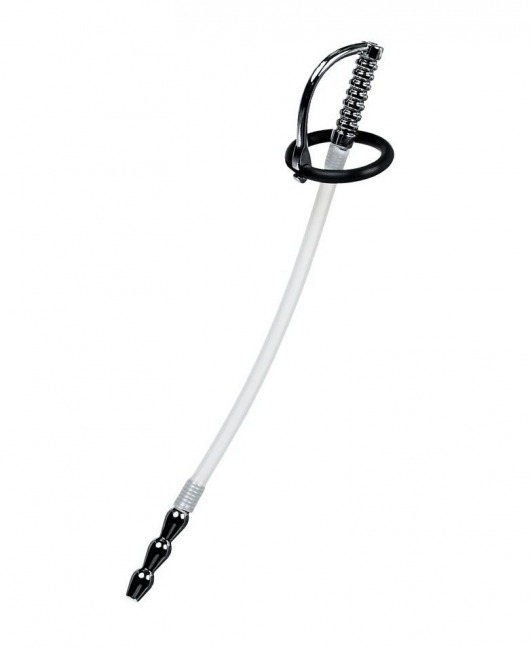 Силиконовый уретральный плаг со сменными фиксирующими кольцами Metal - ToyFa - купить с доставкой в Уссурийске