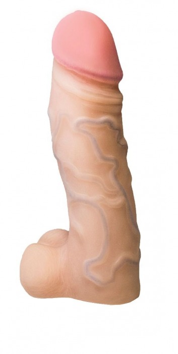 Реалистичная насадка с мошонкой REAL Standard - 15,5 см. - LOVETOY (А-Полимер) - купить с доставкой в Уссурийске