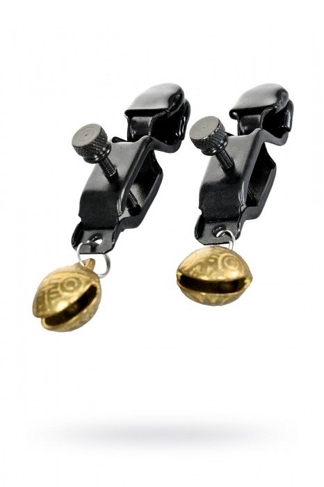 Черно-золотистые зажимы для сосков TOYFA Theatre - ToyFa - купить с доставкой в Уссурийске