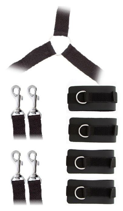 Комплект наручников и поножей LUXURIOUS BED RESTRAINT CUFF SET - Blush Novelties - купить с доставкой в Уссурийске