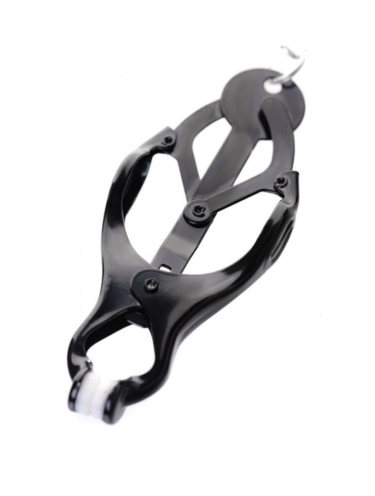 Черно-серебристые зажимы для сосков с кольцом для пениса TOYFA Metal - ToyFa - купить с доставкой в Уссурийске