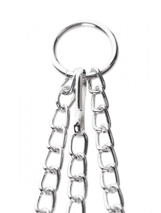 Серебристо-чёрные зажимы для сосков с кольцом для пениса TOYFA Metal - ToyFa - купить с доставкой в Уссурийске