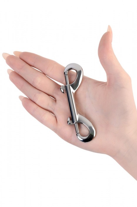 Серебристый двухсторонний карабин TOYFA Metal - ToyFa - купить с доставкой в Уссурийске