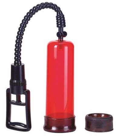 Вакуумная помпа с двумя сменными насадками NEW STAY HARD PUMP CLEAR RED - Seven Creations - в Уссурийске купить с доставкой