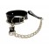 Черный ошейник с поводком из эко-кожи - БДСМ Арсенал - купить с доставкой в Уссурийске